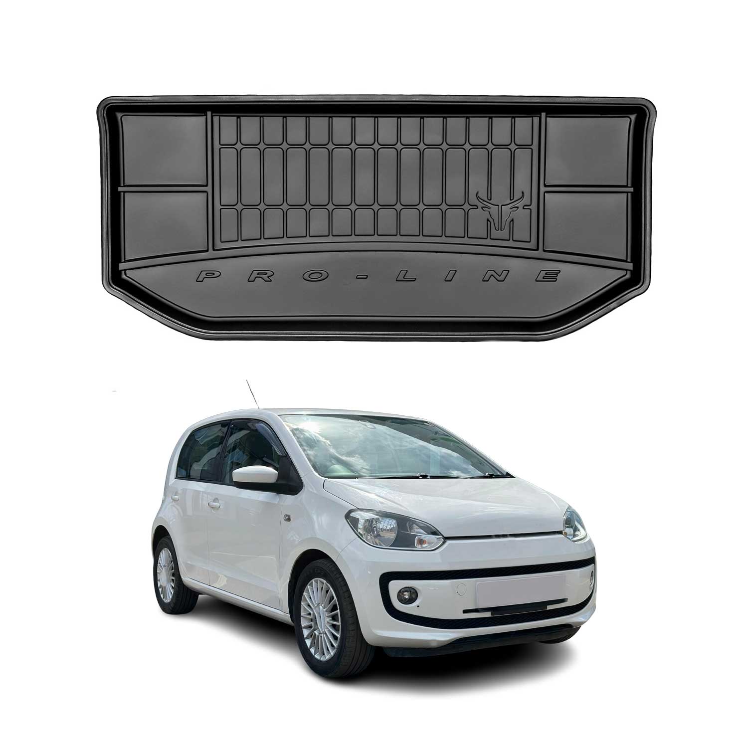 OMAC Gummi Kofferraumwanne für VW Up 2011-2023 TPE Laderaumwanne Schwarz