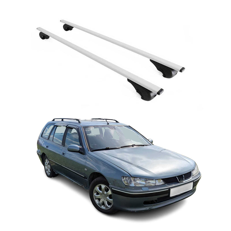 Dachträger Gepäckträger für Peugeot 406 Kombi 1995-2004 Grundträger Metall Grau
