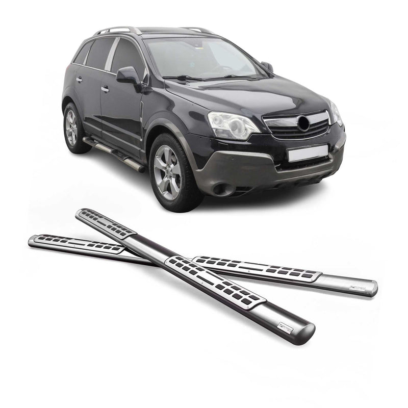 Edelstahl Seitenschweller Schwellerrohre für Opel Antara 2007-2011 Silber