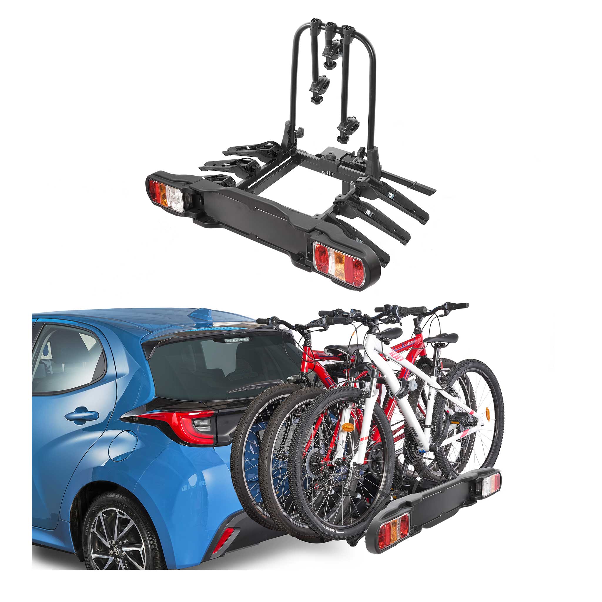 Fahrradträger Anhängerkupplung Universell 3 Räder klappbar Schloss