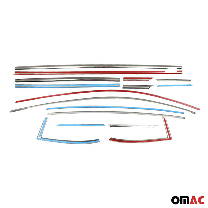 Fensterleisten Zierleisten für Opel Astra K Schrägheck Edelstahl Dunkel 16tlg