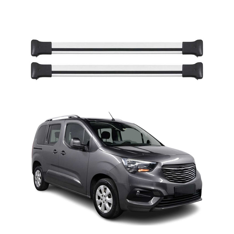 Dachträger Grundtäger für Opel E Combo 2018-2025 75kg Aluminium Silber 2 tlg