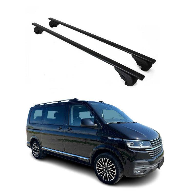 Dachträger Grundtäger für VW T6 Multivan 2015-2022 75kg Metall Schwarz 2 tlg