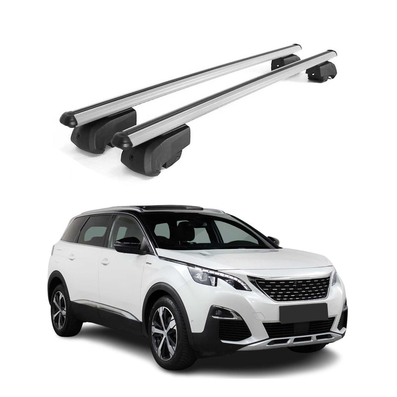 Dachträger Gepäckträger für Peugeot 5008 T87 2017-2023 ABE Aluminium Grau 2x