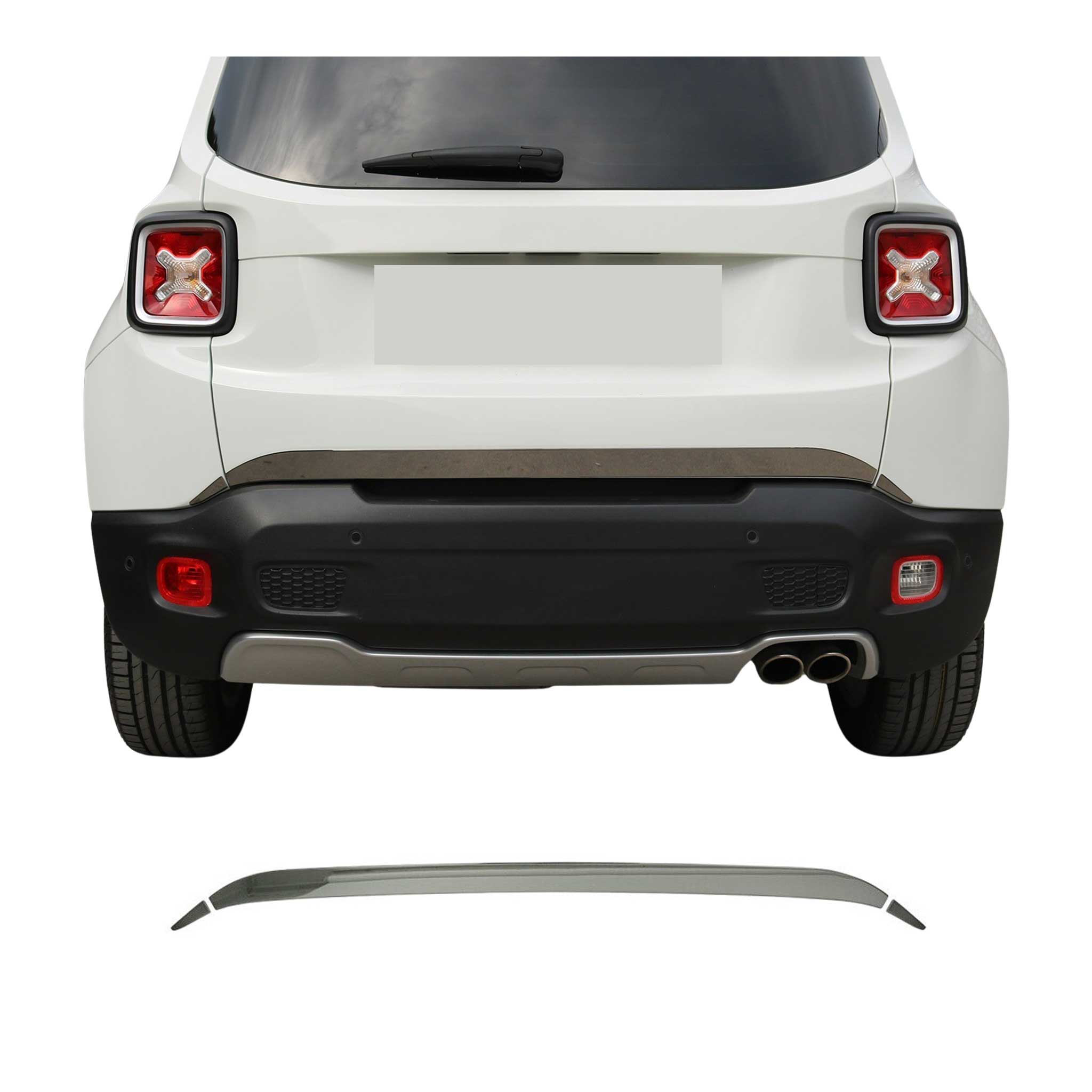 Kofferraumleiste Heckleiste für Jeep Renegade 2014-2024 Edelstahl Dunkel 3tlg