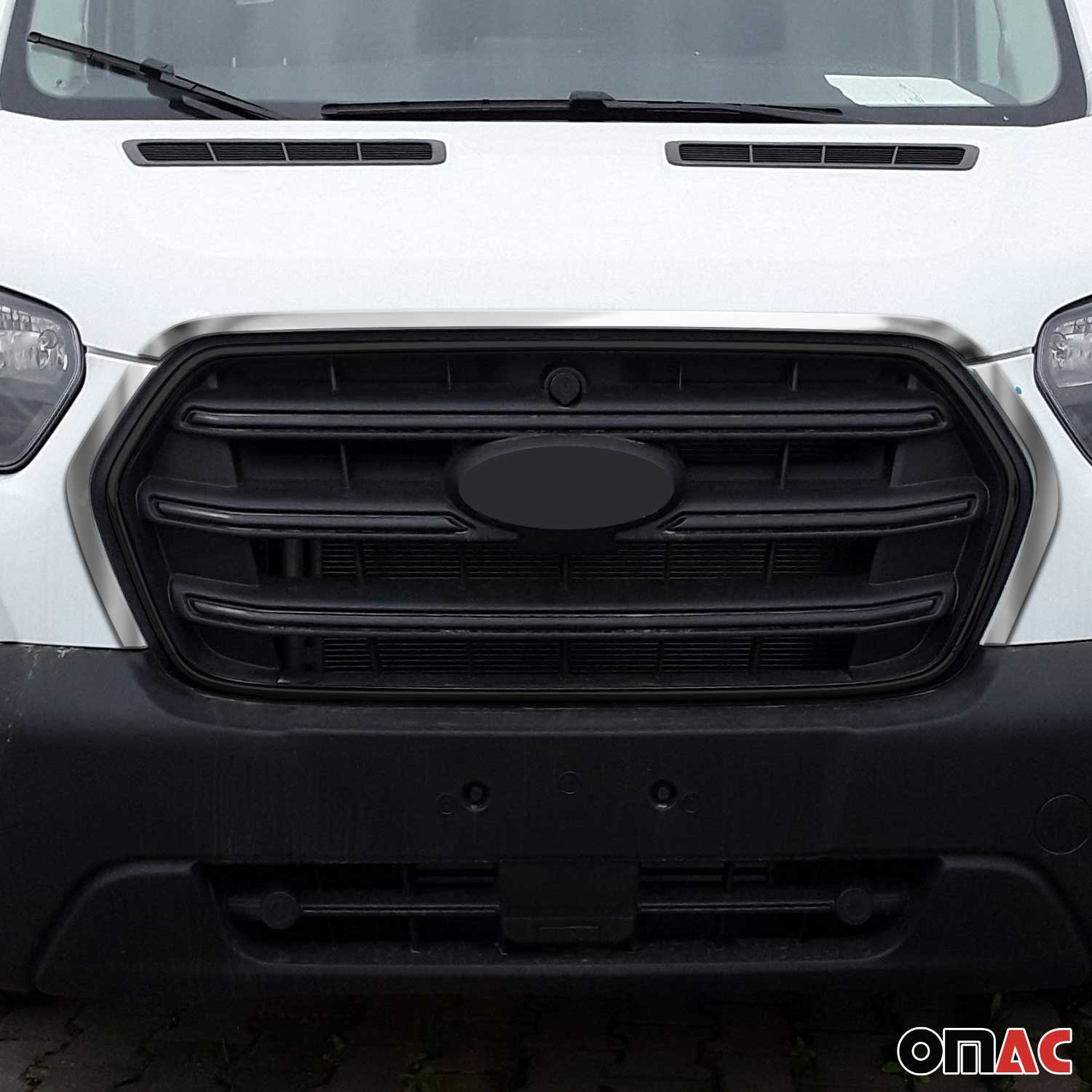 Kühlergrill Leisten Grillleisten für Ford Transit 2020-2026 Edelstahl Chrom 3x