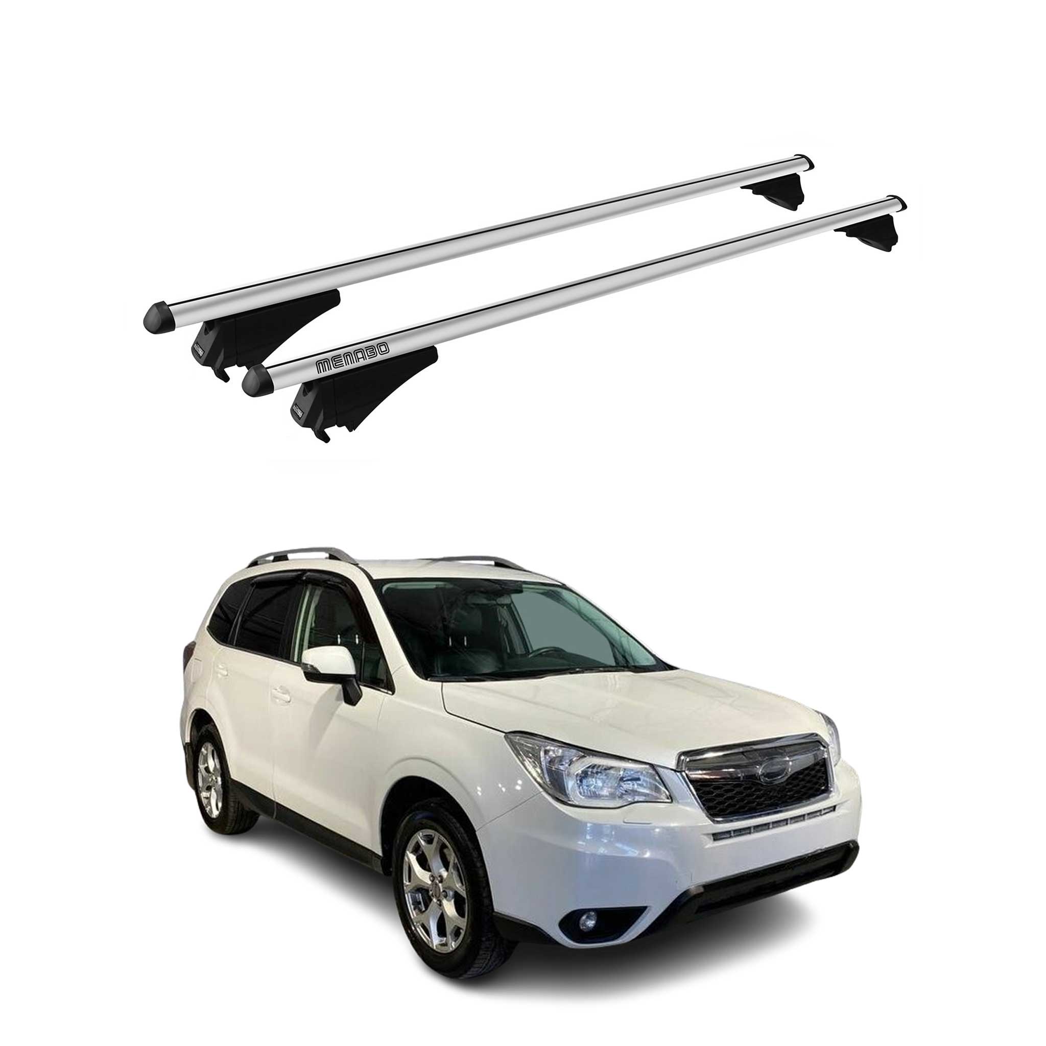 Menabo Dachträger Grundtäger für Subaru Forester IV 2013-2018 75kg Alu Grau 2x