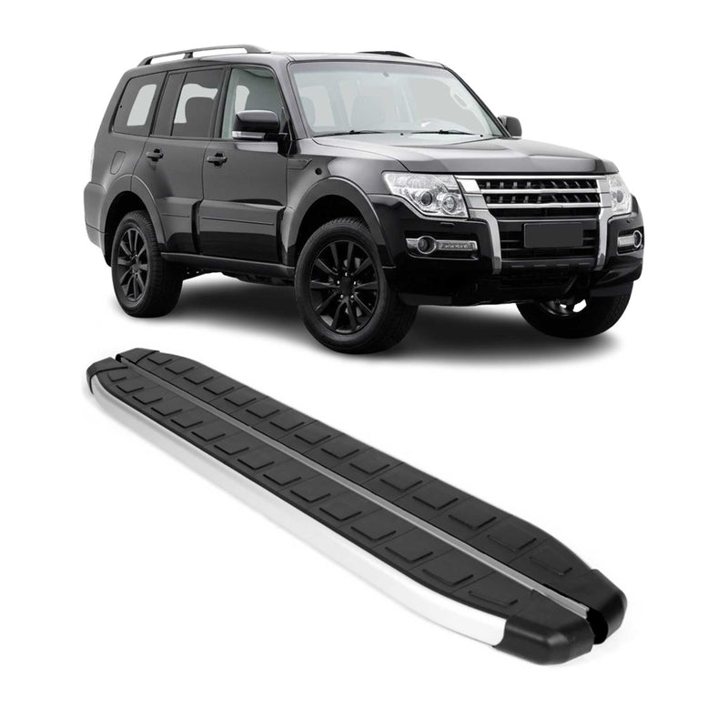 Seitenbretter Trittbretter für Mitsubishi Pajero 4 V80 2007-2021 Alu Schwarz