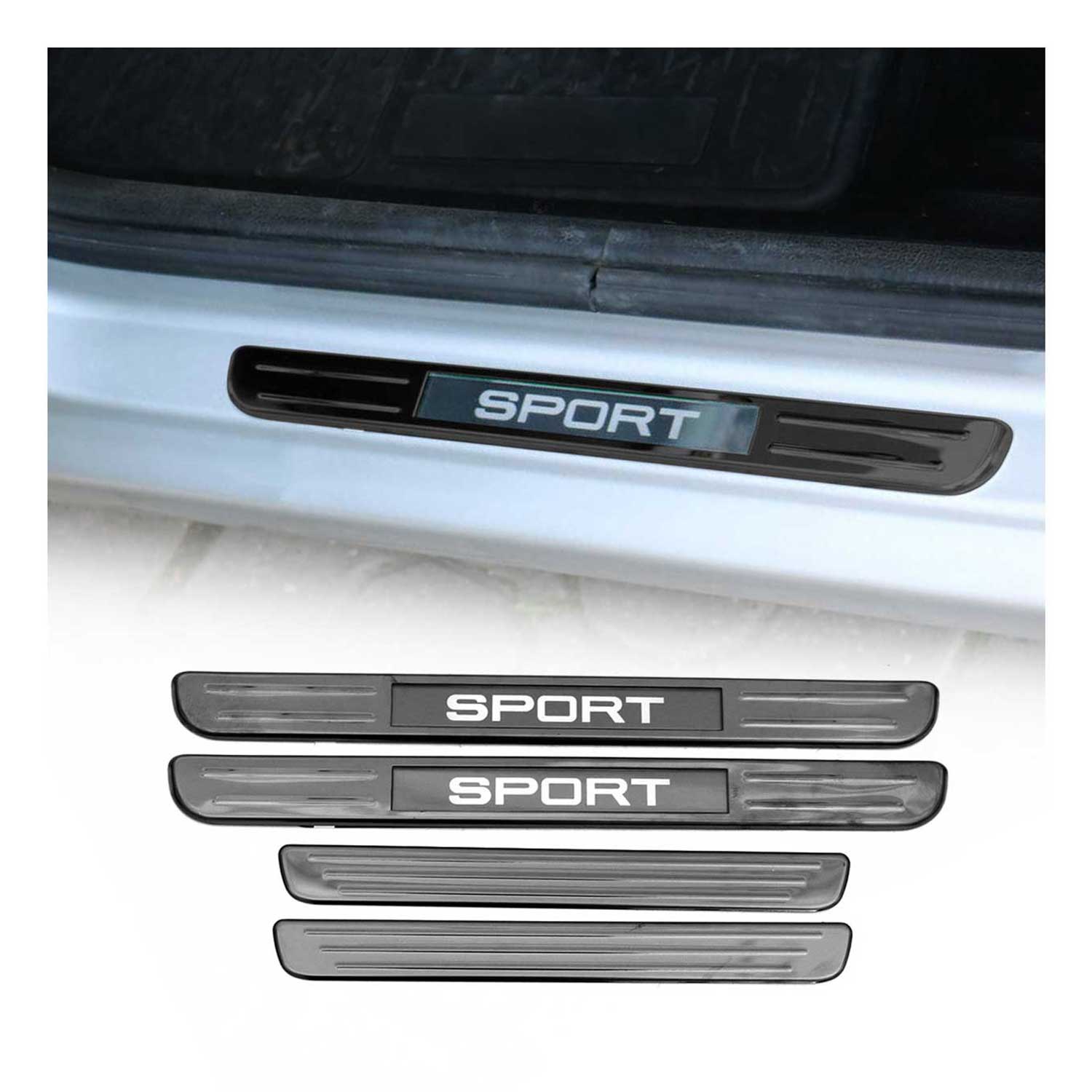 Einstiegsleisten Türschweller Sport für Togg T10X T10F Edelstahl Dunkel 4x
