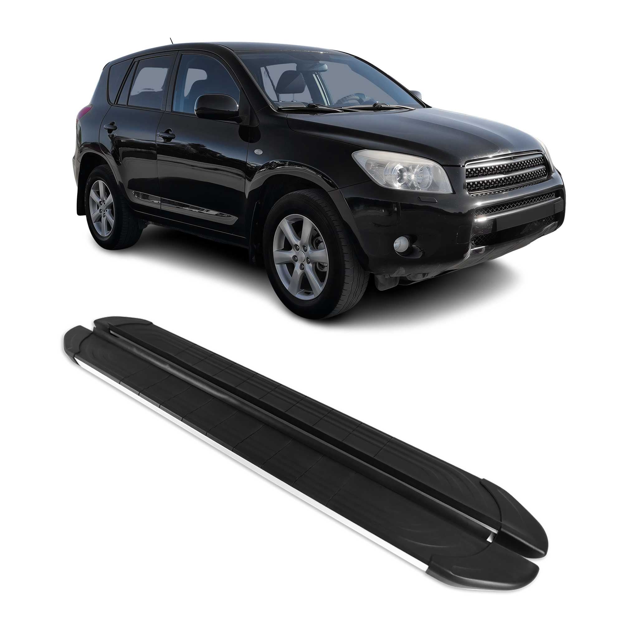 Trittbretter Seitenschweller für Toyota RAV4 2013-2018 Aluminium Schwarz Silber