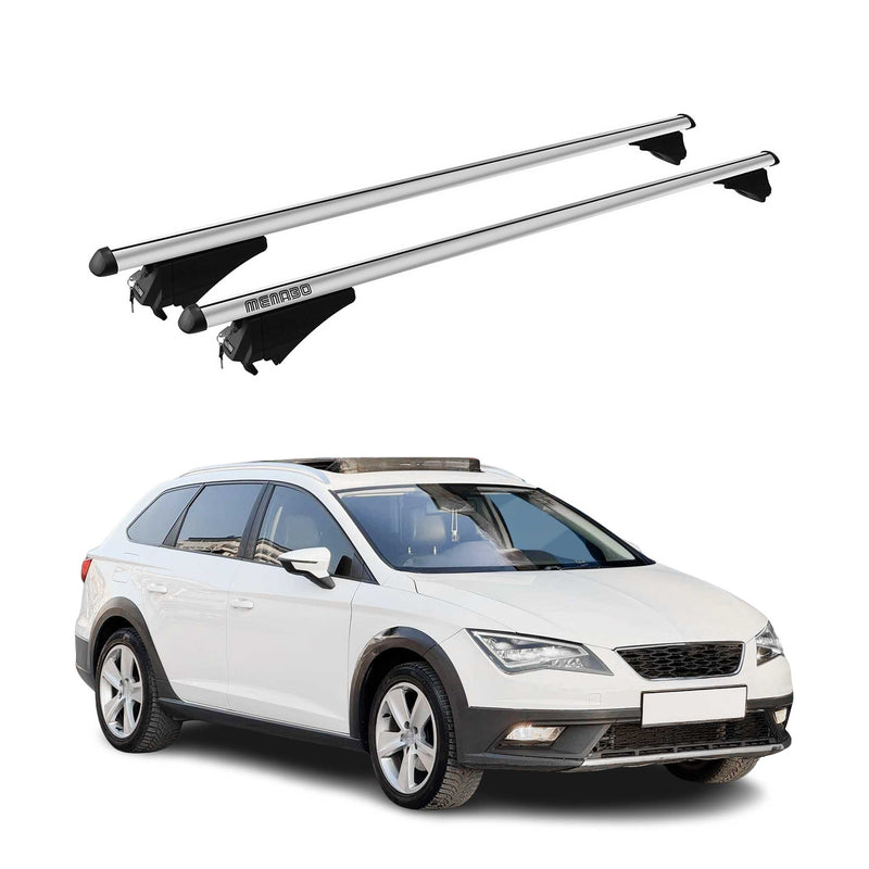 Menabo Grundträger Dachträger für Seat Leon X-Perience ST 2014-2020 Alu Grau
