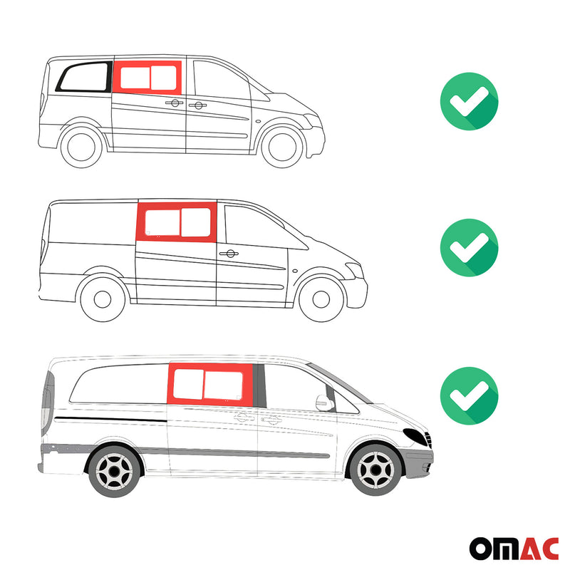 Schiebefenster Schiebetür für Mercedes Vito 2003-2014 Vorne Fenster Rechts L1-L3