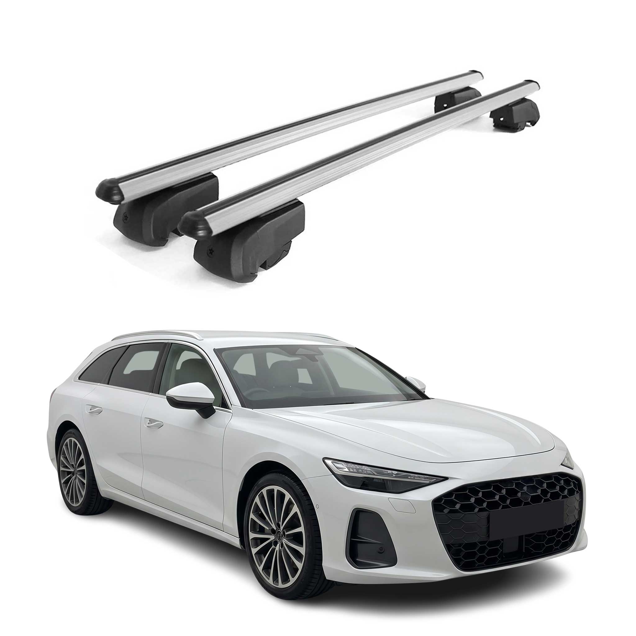 Dachträger Grundtäger für Audi A6 C9 Avant 2025-2026 75kg Alu Silber 2 tlg