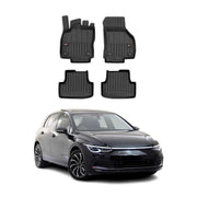 OMAC Gummi Fußmatten für VW Golf 2019-2026 Premium TPE 3D Automatten Schwarz 4x