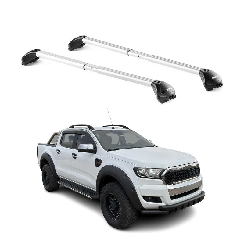 Dachträger Grundtäger für Ford Ranger 2011-2025 4 tür 100kg Alu Silber 2 tlg ABE