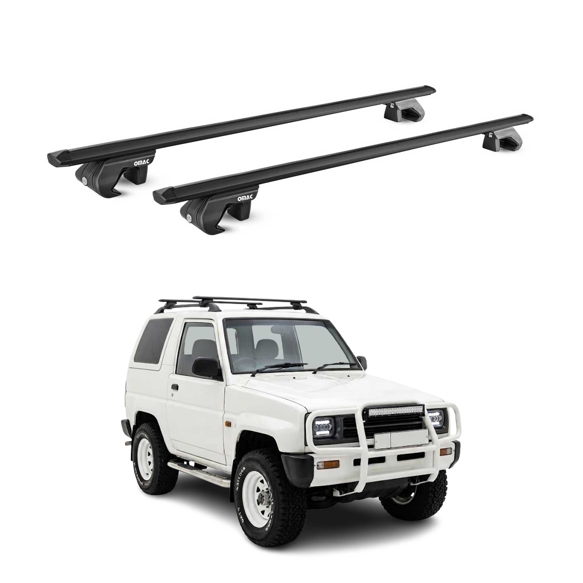 Dachträger Grundtäger für Daihatsu Feroza 1989-1998 90kg Aluminium Schwarz ABE