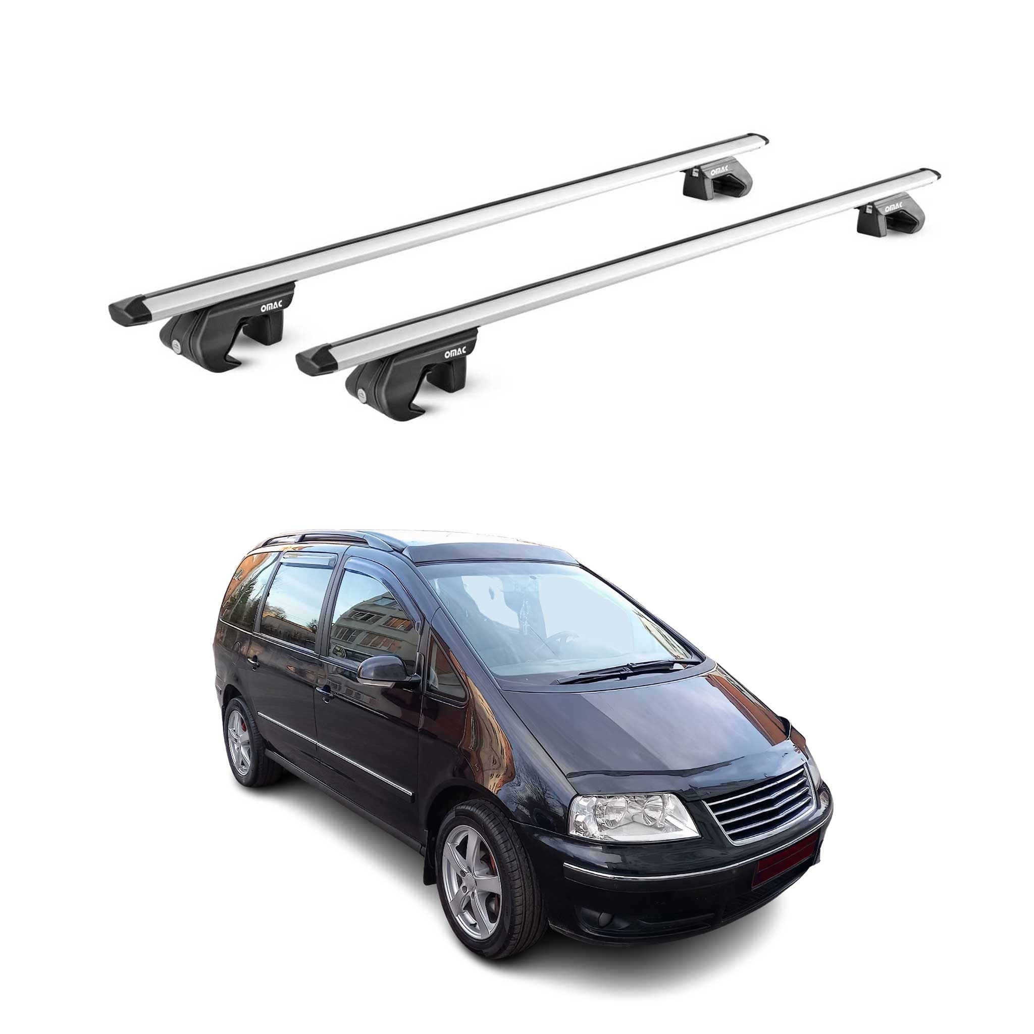 Dachträger Grundtäger für VW Sharan 7M 7N 1995-2022 5 tür 90kg Alu Silber 2x ABE