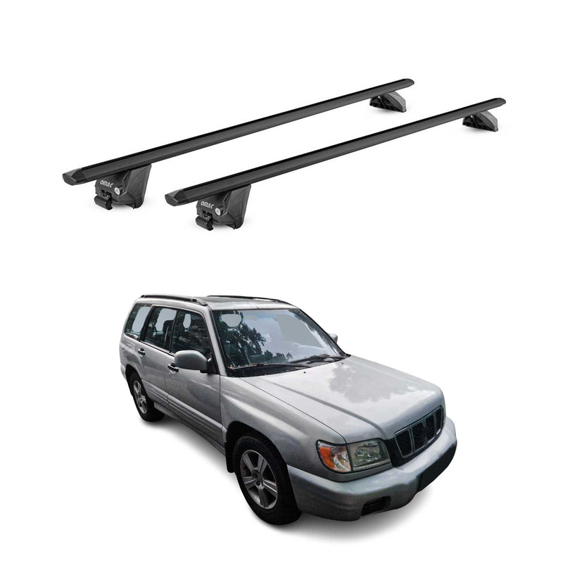 Dachträger Grundtäger für Subaru Forester mk1 1997-2002 100kg Alu Schwarz 2x ABE