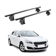 Stahl Dachträger für Peugeot 508 I Limo 2011-2018 TÜV Abschließbar 2tlg Schwarz
