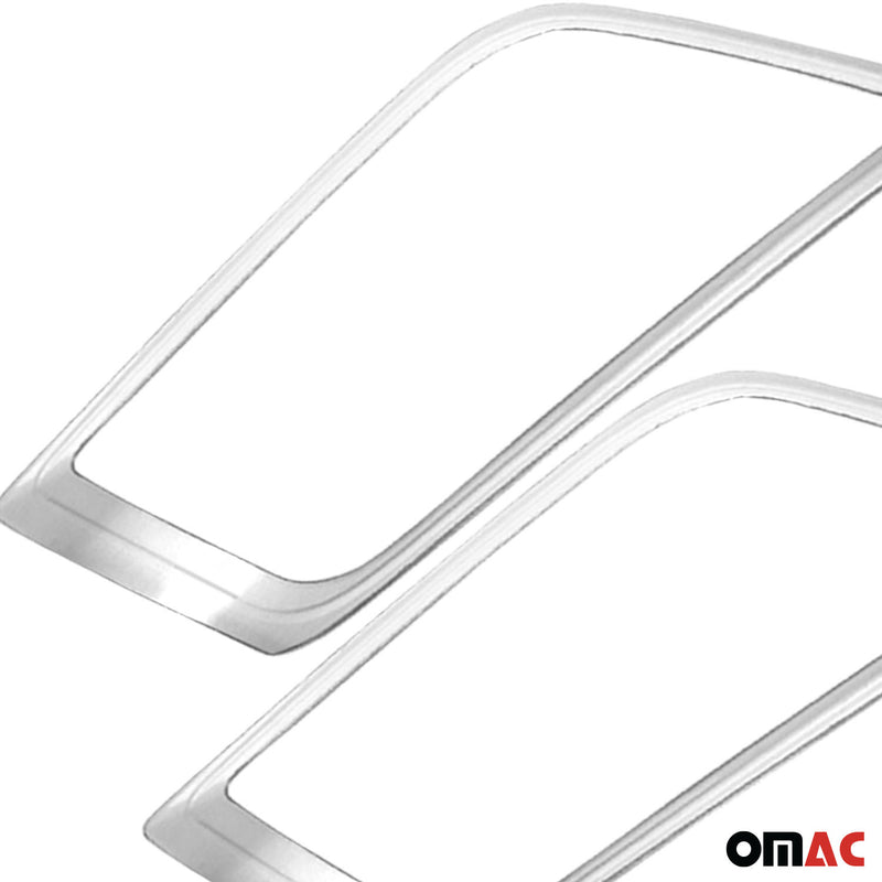 Nebelscheinwerfer Rahmen Umrandung für Seat Leon 2012-2020 Edelstahl Silber 2tlg