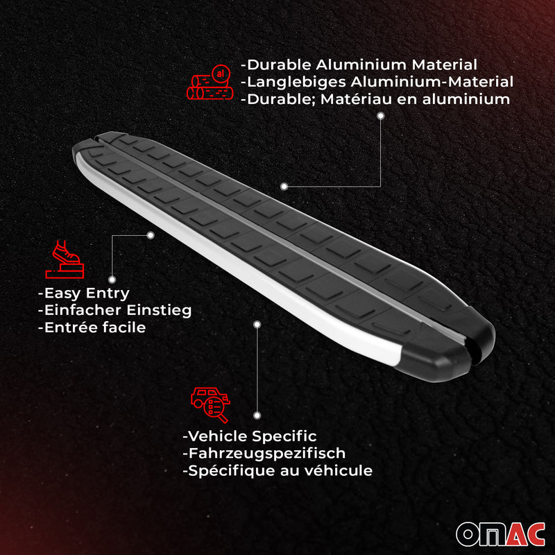 Sill side boards running boards for Kia Sorento 2 XM 2009-2013 aluminum black