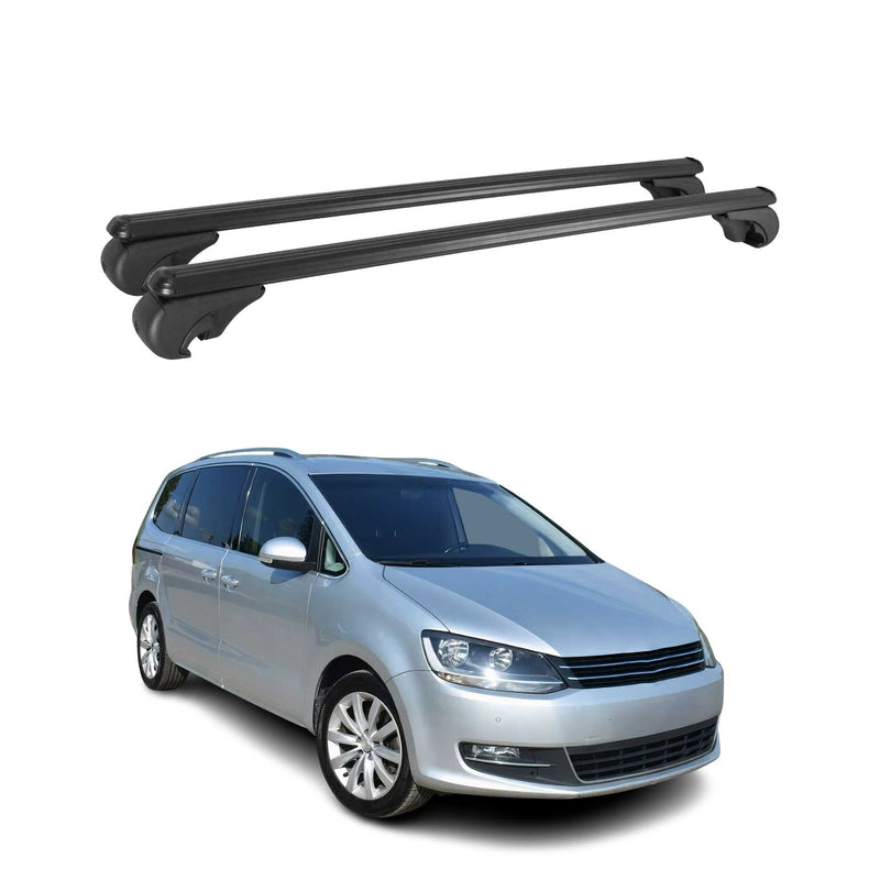 Dachträger für VW Sharan 2010-2025 Gepäckträger Grundträger Aluminium Schwarz 2x