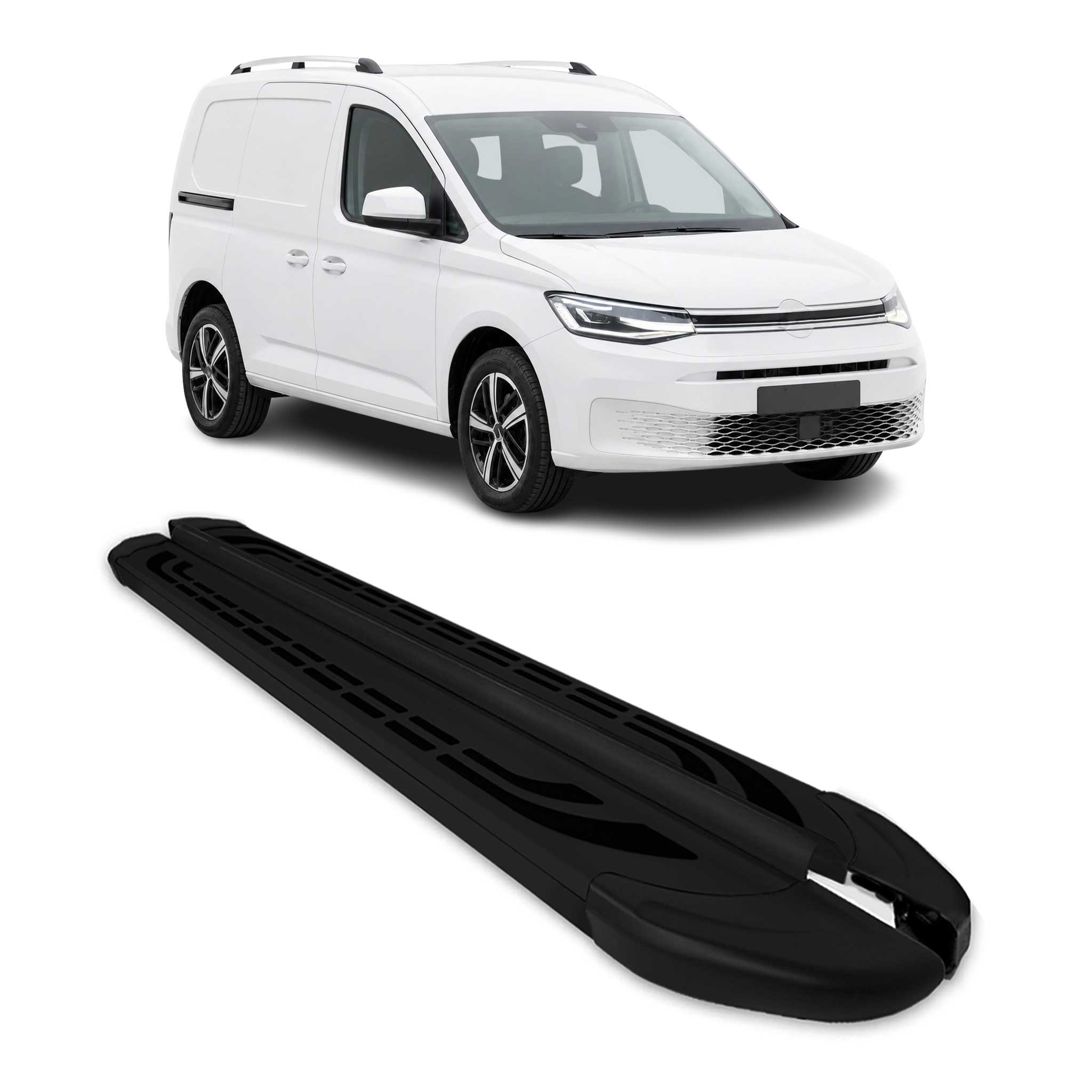 Trittbretter Seitenschweller Seitenbretter für VW Caddy Maxi 2020-26 L2 Schwarz