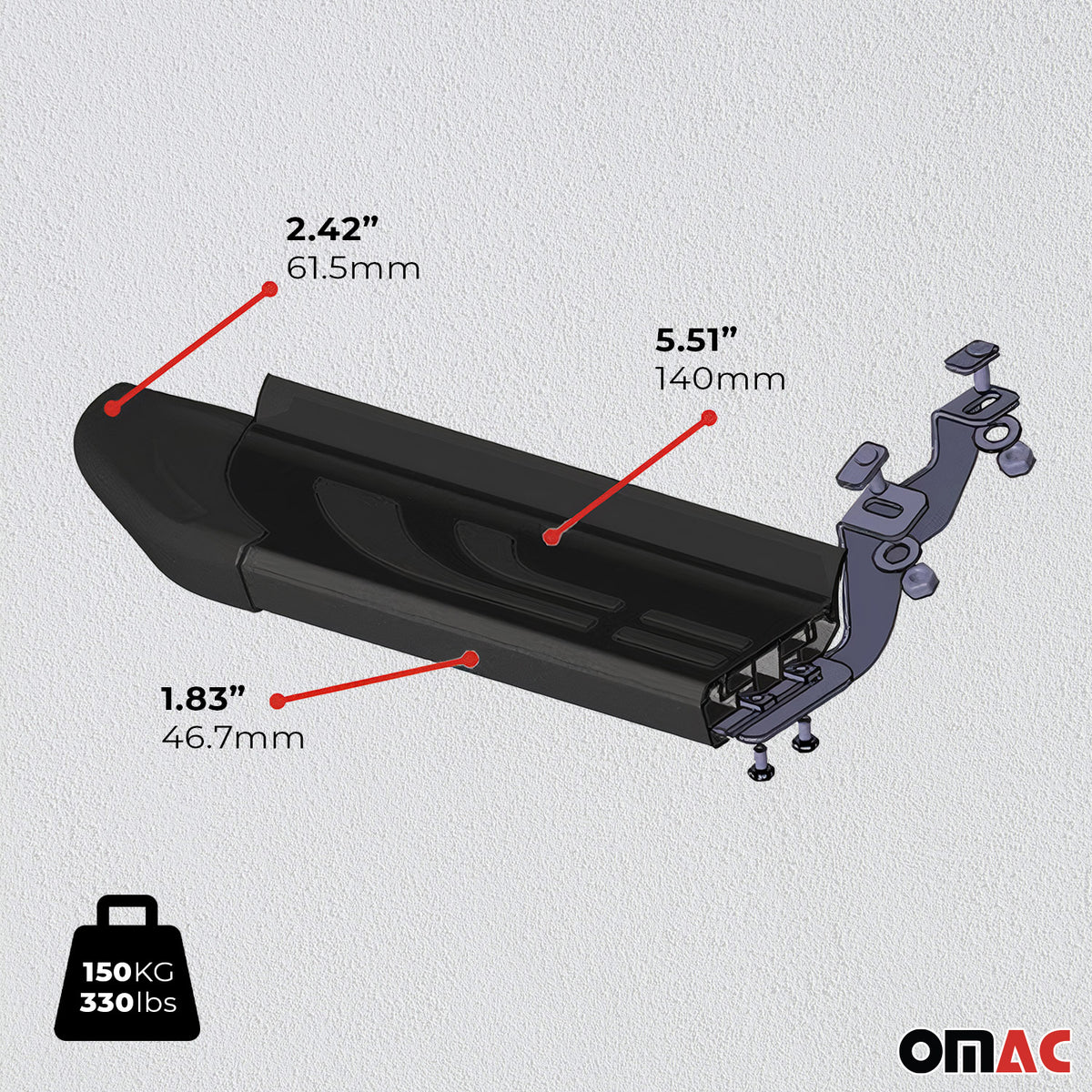 Trittbretter Seitenbretter für Peugeot 5008 III 2024-2026 Double Cab Alu Schwarz