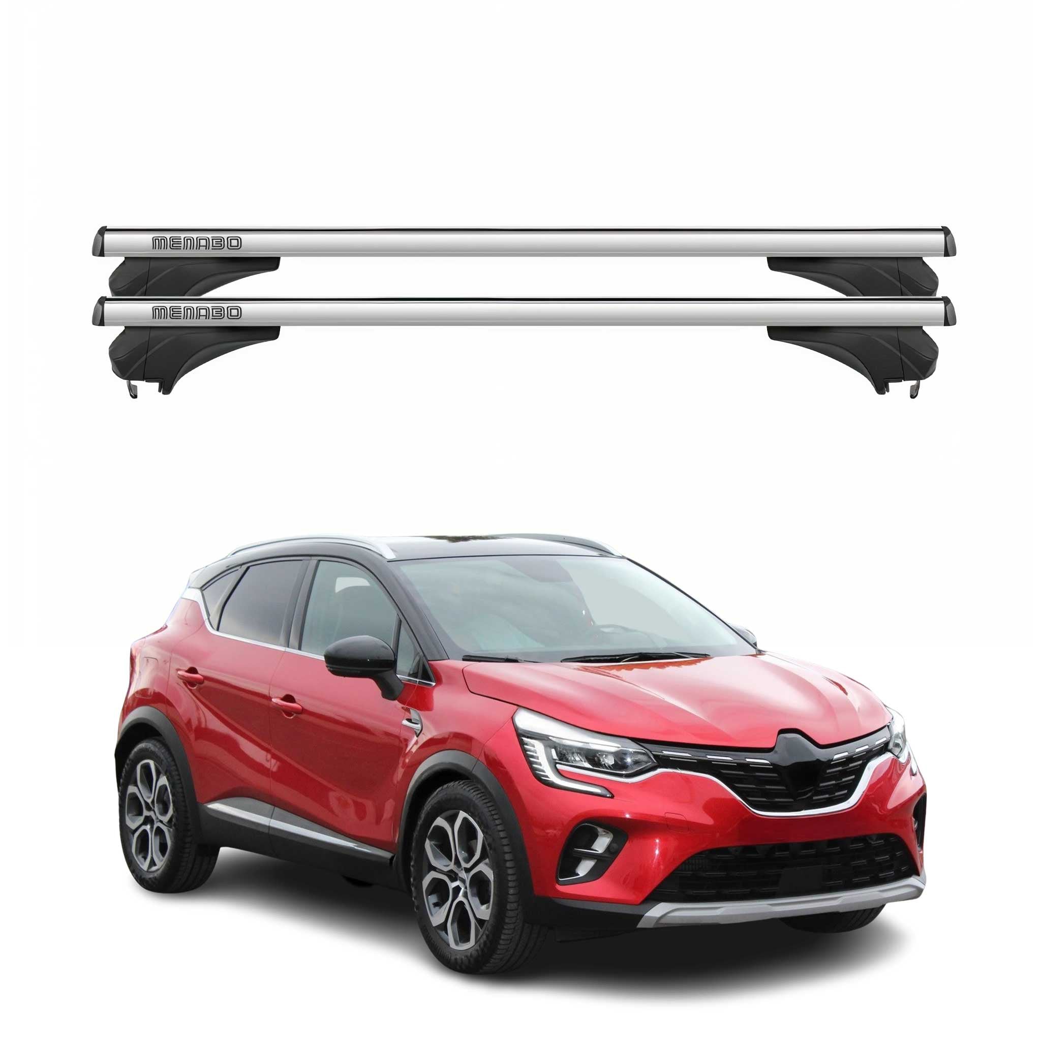 Menabo Dachträger Grundtäger für Renault Captur II 2019-2026 Aluminium Silber 2x