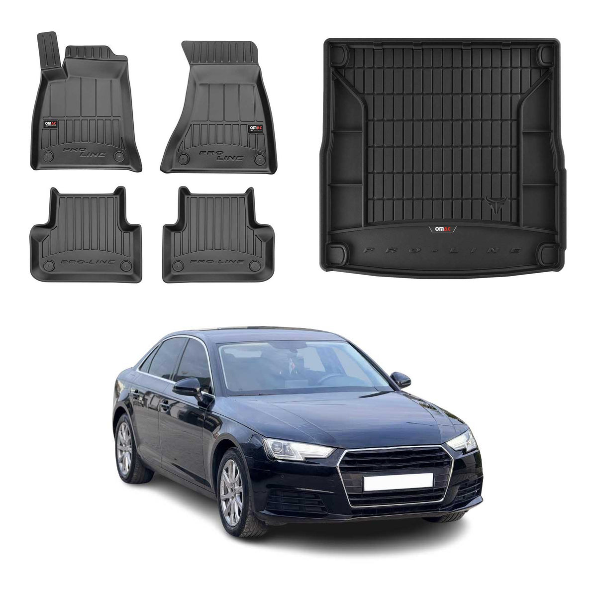 OMAC Fußmatten & Kofferraumwanne Set für Audi A4 B9 Allroad 2016-2024