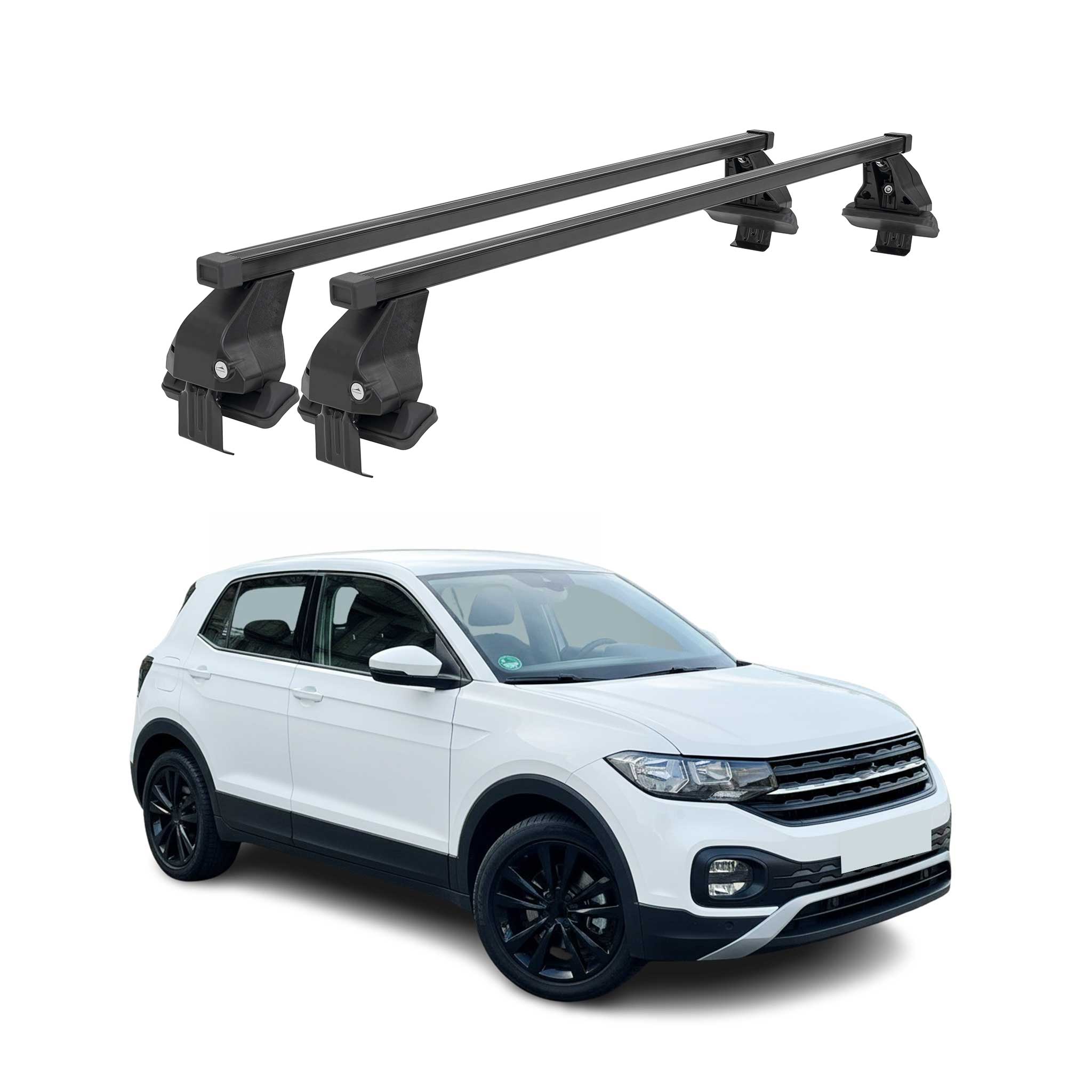 Menabo Dachträger Grundträger für VW T-Cross 2019-2026 Stahl Schwarz 2tlg