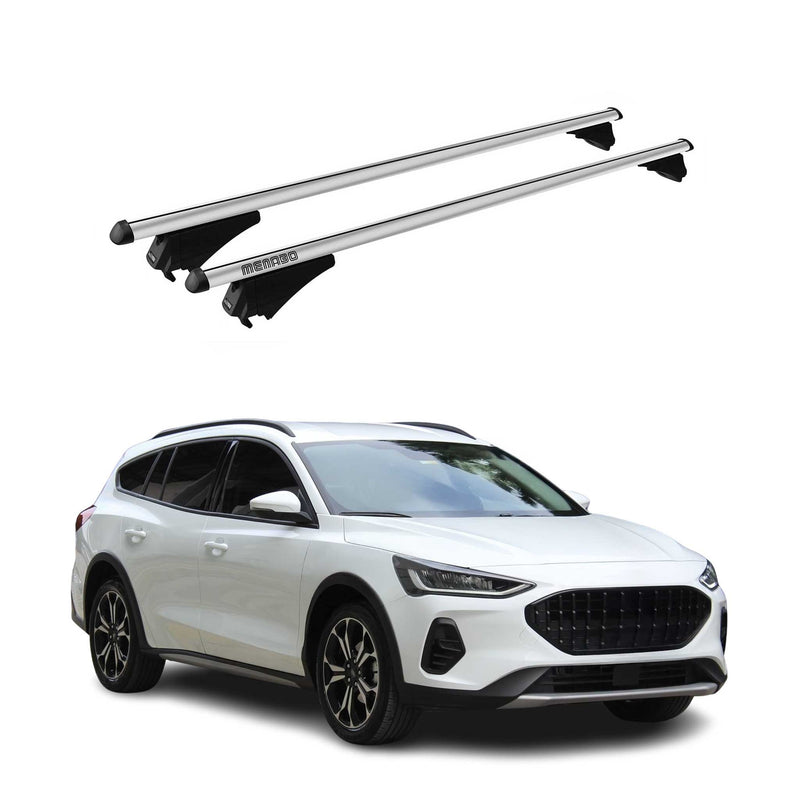 Menabo Dachträger Grundtäger für Ford Focus Active 2018-2025 75kg Alu Silber 2x