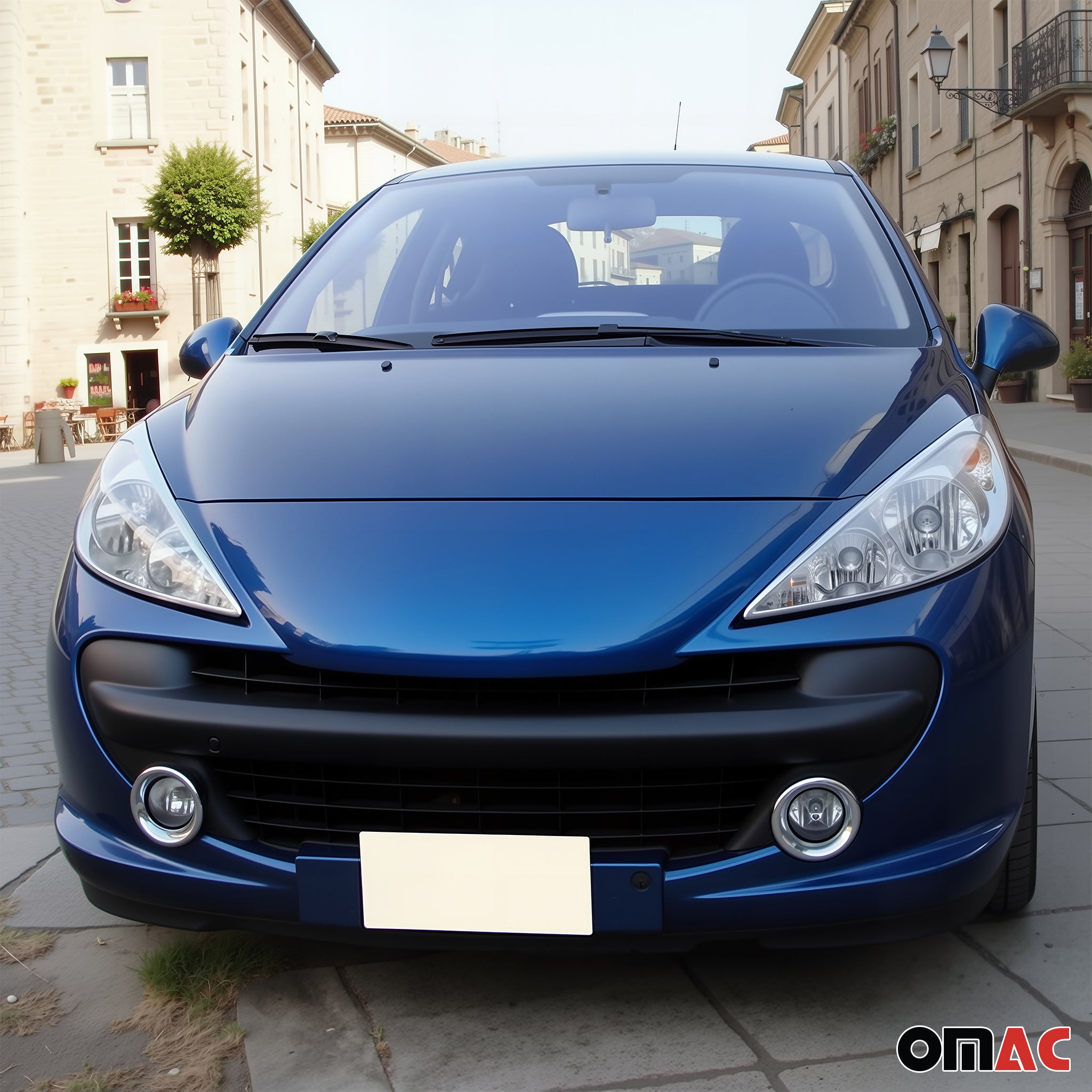 Scheinwerfer Leisten Scheinwerferblende für Peugeot 207 2006-2015 Chrom ABS 2tlg