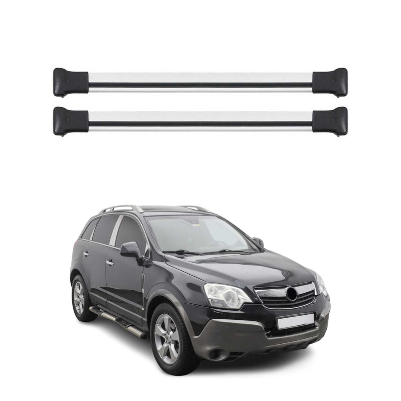 Dachträger Grundtäger für Opel Antara 2006-2015 75kg Aluminium Silber 2 tlg