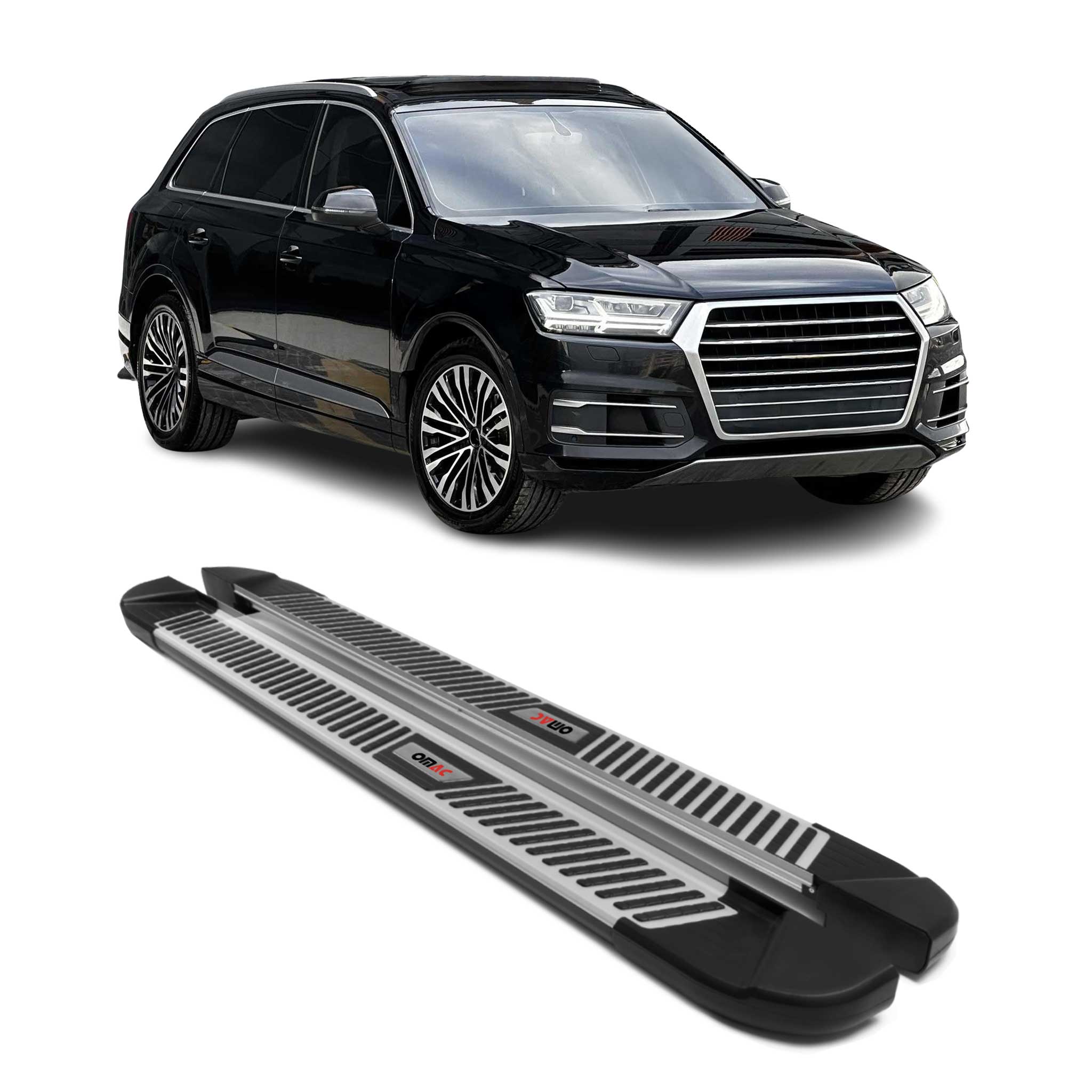 Trittbretter Seitenbretter Seitenschweller für Audi Q7 4LB 2006-2015 Alu Schwarz