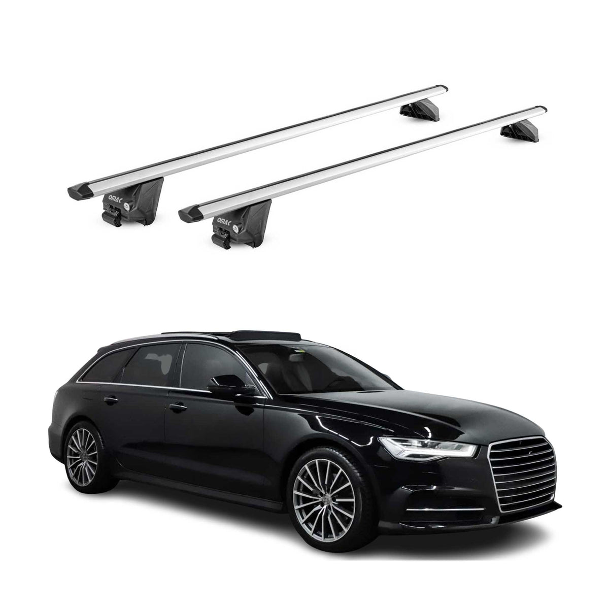 Dachträger Grundtäger für Audi A6 C7 Avant 2011-2018 100kg Alu Silber 2 tlg ABE
