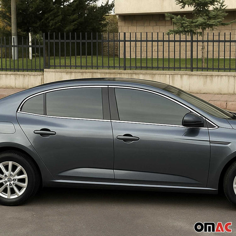 Fensterleisten Zierleisten für Renault Megane Limo 2016-2025 Edelstahl Chrom 6x