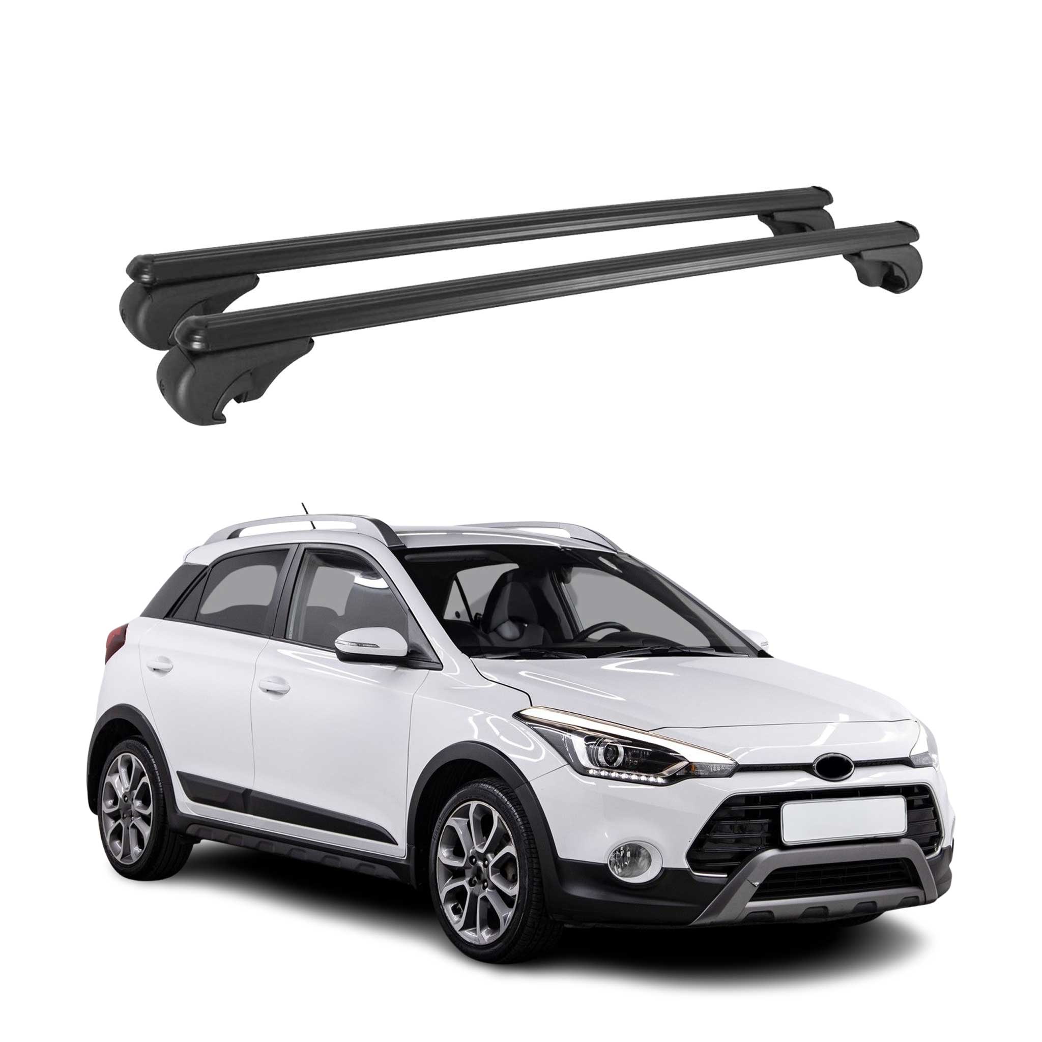 Dachträger für Hyundai i20 2014-2020 Gepäckträger Grundträger Alu Schwarz 2x
