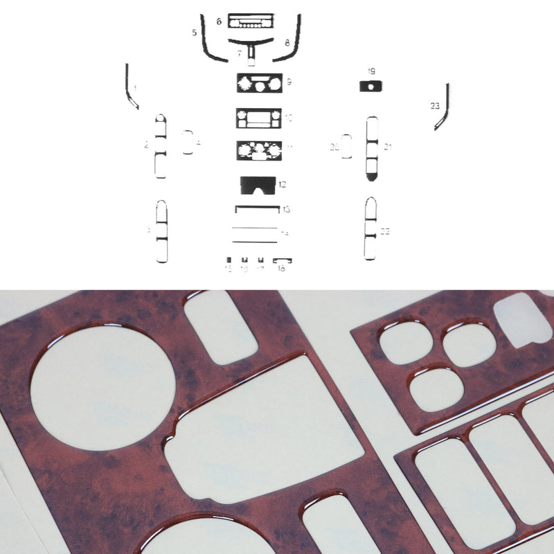 Innenraum Dekor Cockpit für Peugeot 207 2006-2015 Wurzelholz Optik 23tlg