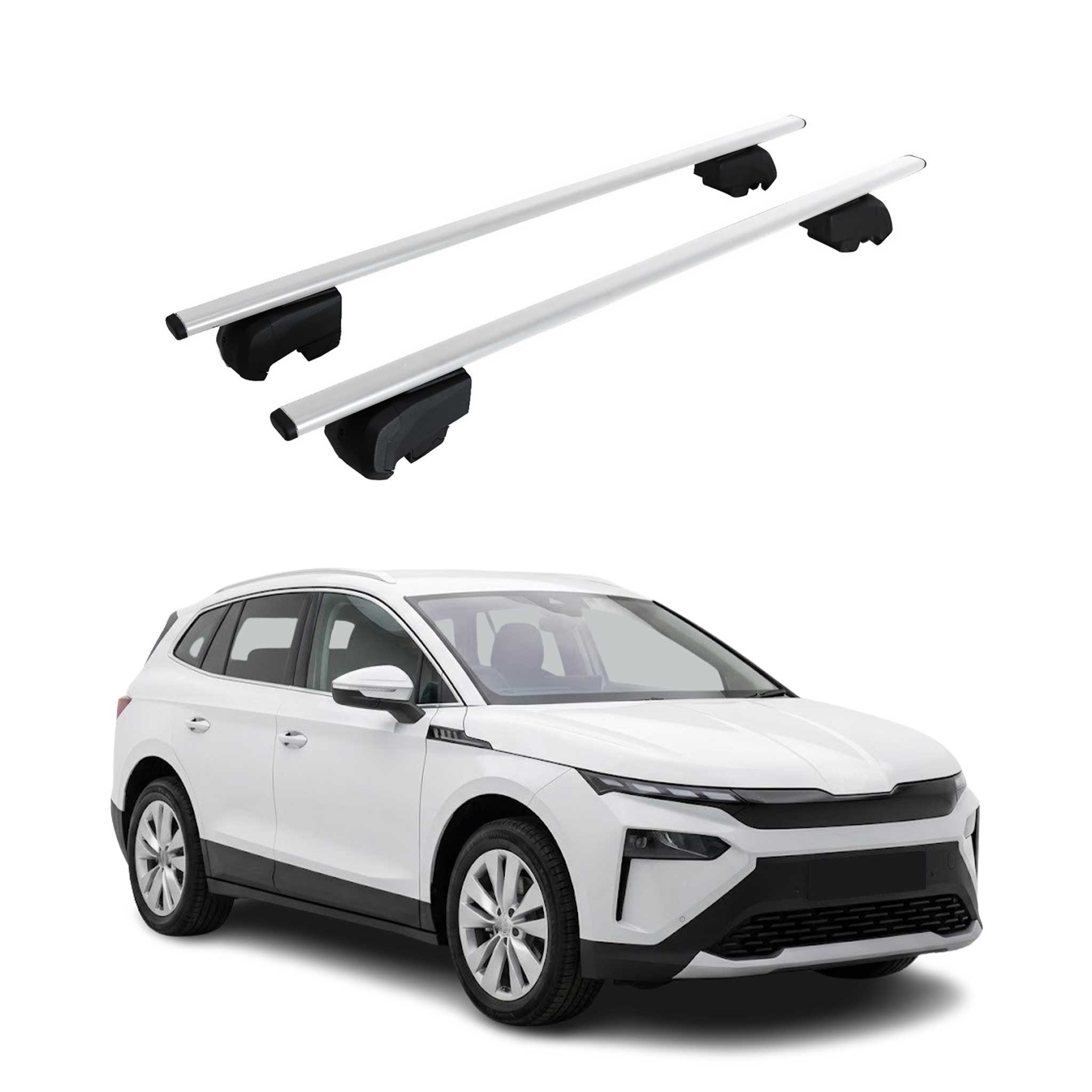 Dachträger Gepäckträger für Skoda Elroq 2024-2026 ABE Metall Silber 2x