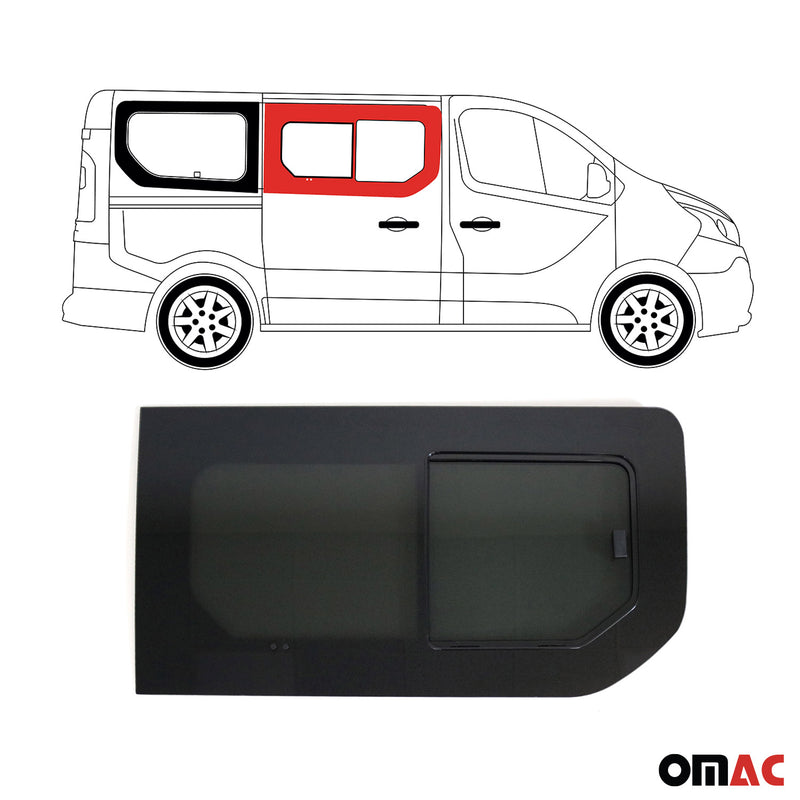 Seitenfenster Schiebefenster für Opel Vivaro 2014-2019 Rechts L1 L2 Schwarz