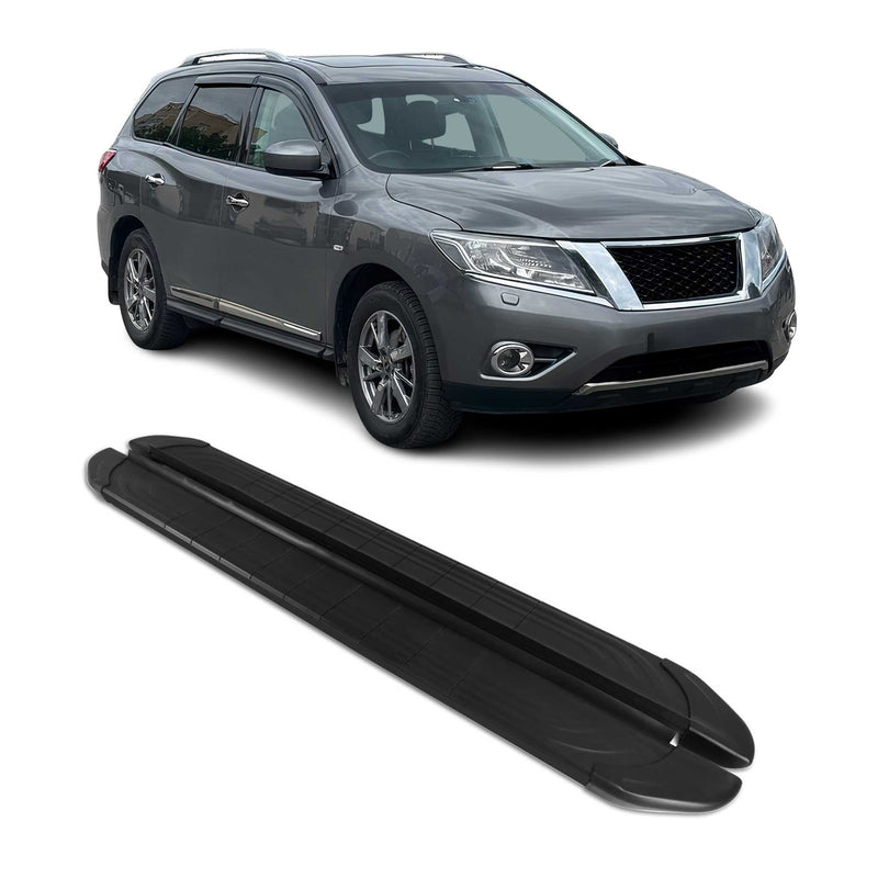 Trittbretter Seitenschweller für Nissan Pathfinder 2013-2021 Alu Schwarz Grau