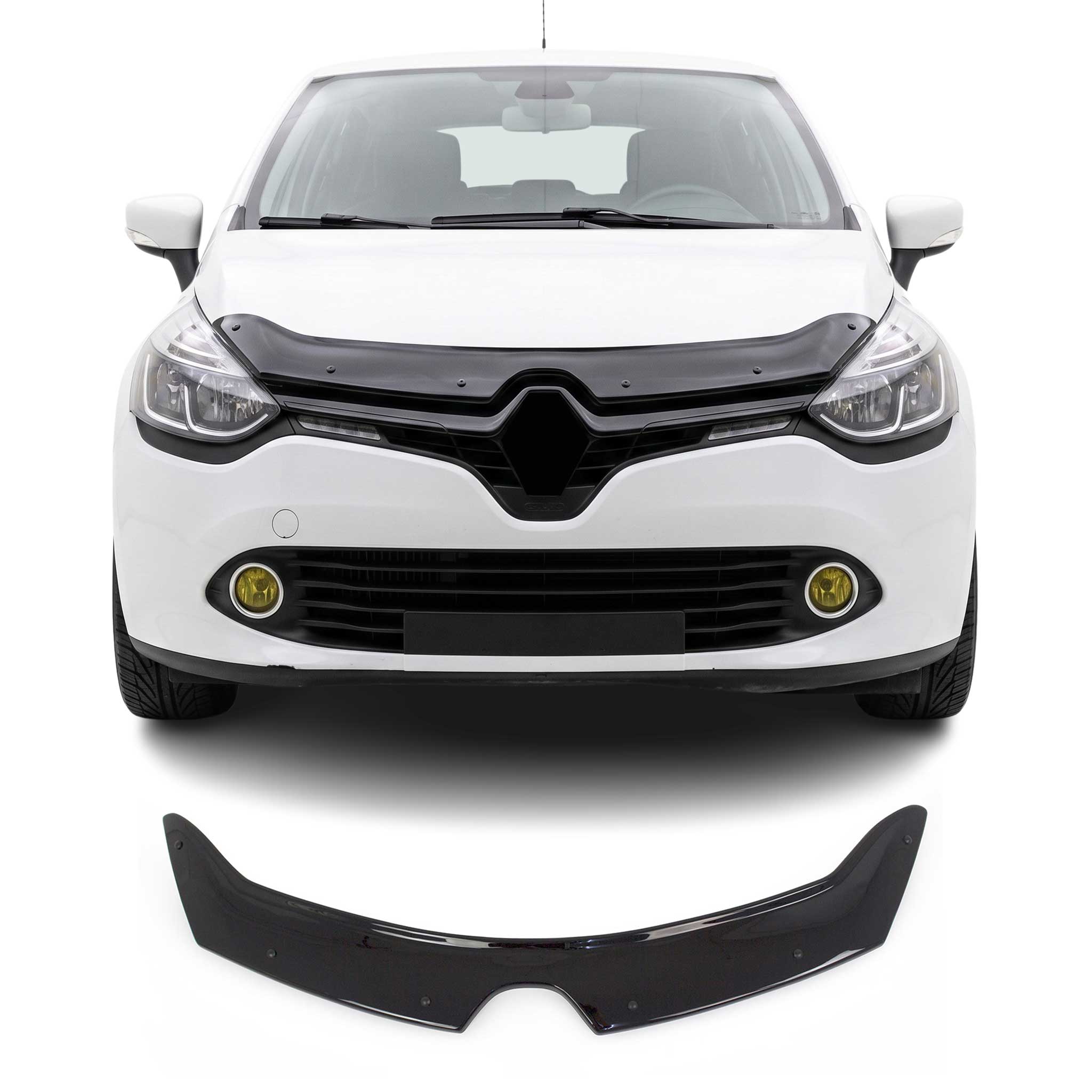Motorhaube Deflektor Insekten Steinschlagschutz für Renault Clio 2012-19 Dunkel