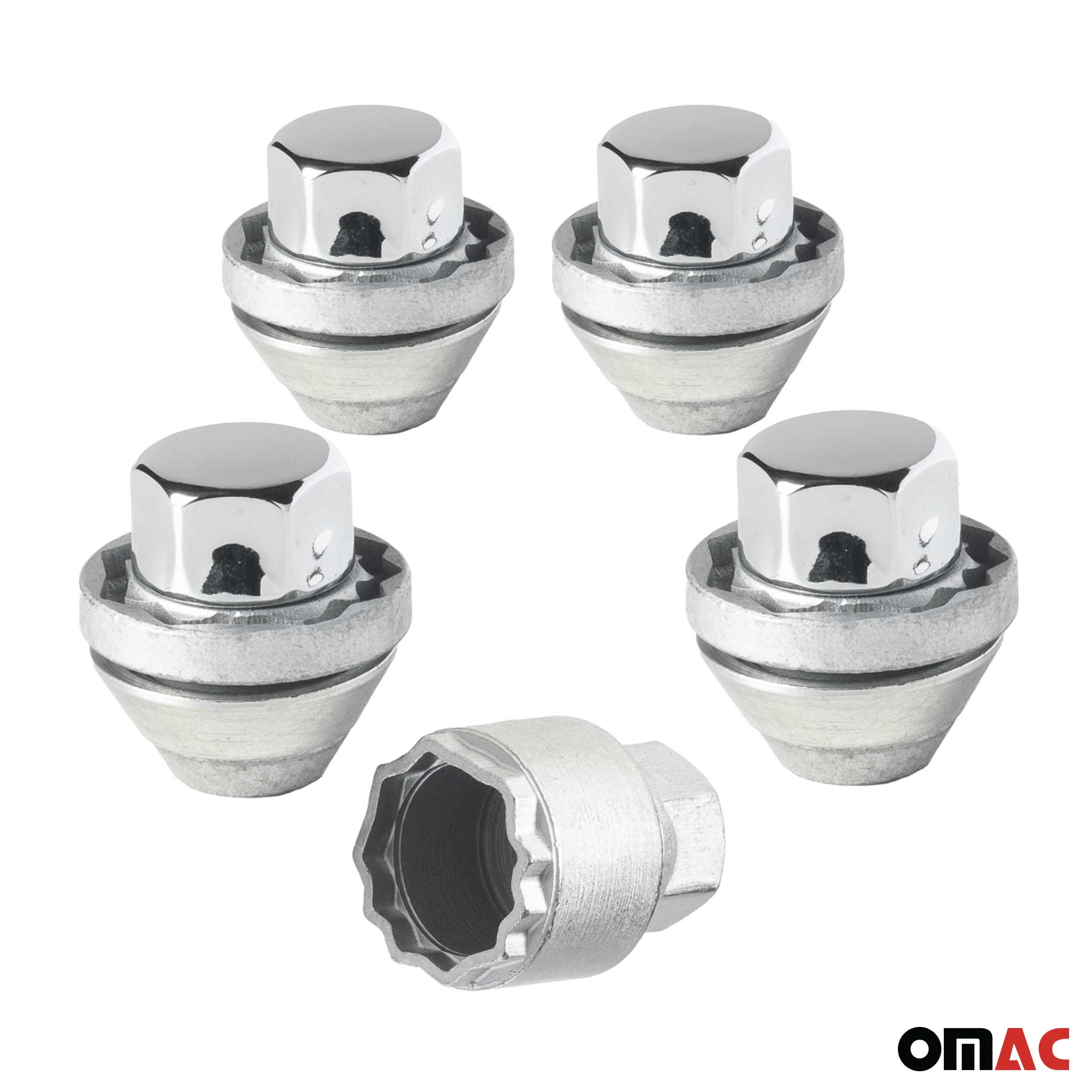 Radschloss Satz Radschrauben für Ford Ka I 1996-2008 Silber 4x M12X1,5