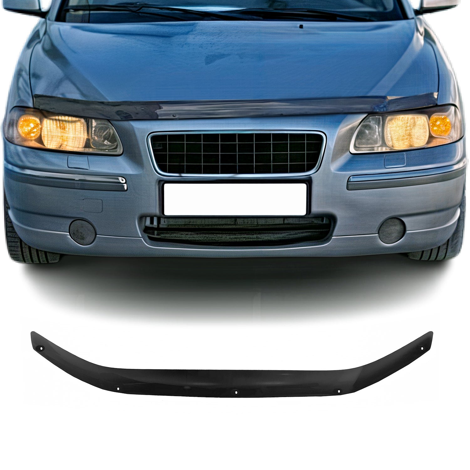 Motorhaube Deflektor Insekten Steinschlagschutz für Volvo S60 2006-2009 Dunkel