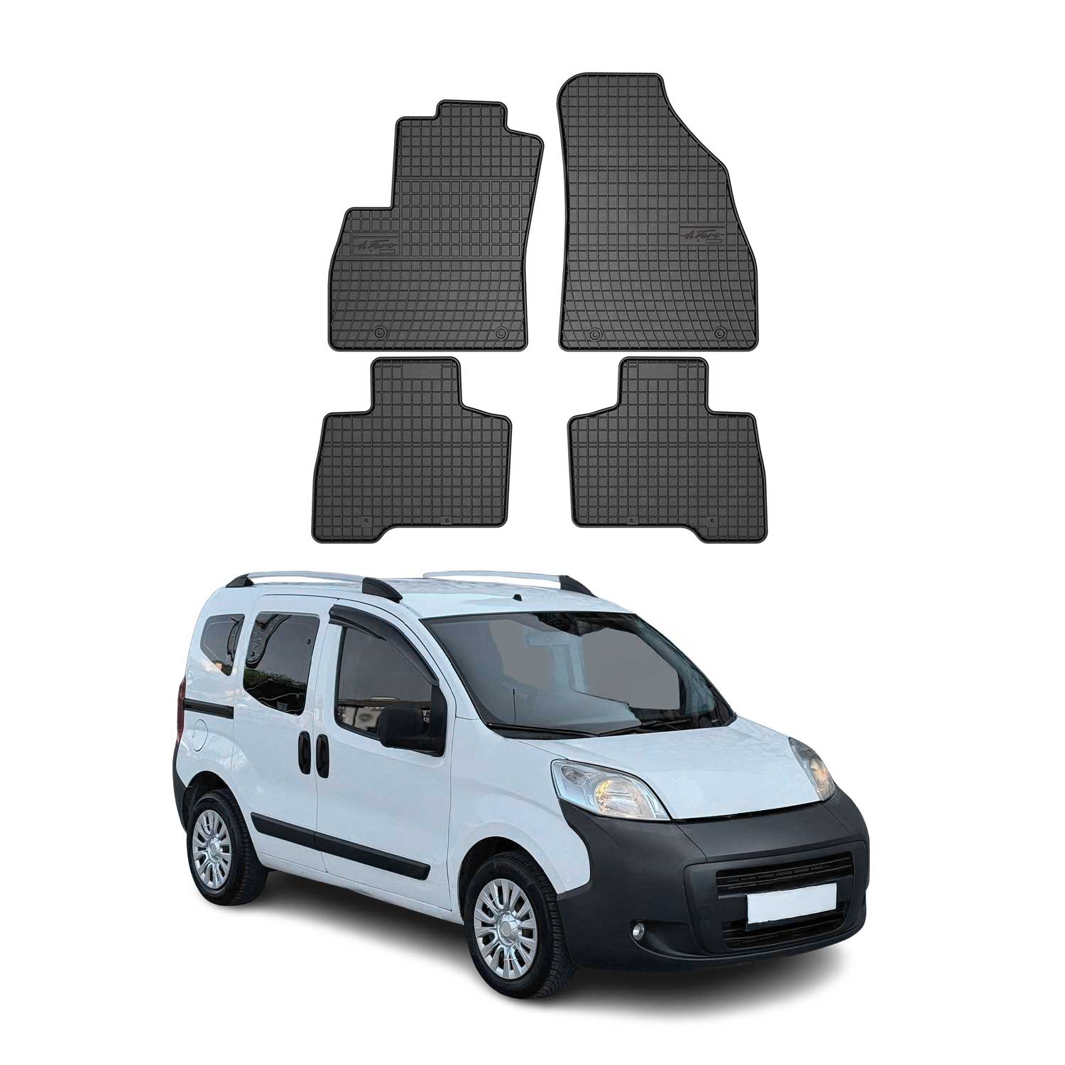 OMAC Gummi Fußmatten für Peugeot Bipper 2008-2014 Automatten TPE Schwarz 4x