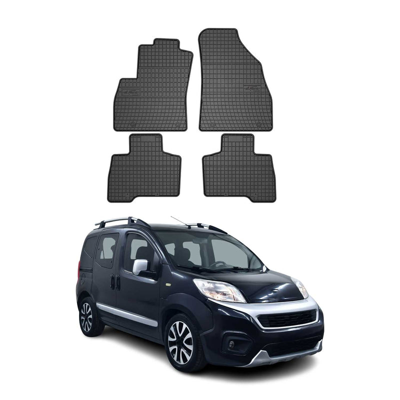 OMAC Gummi Fußmatten für Fiat Qubo Fiorino 2008-2024 Automatten TPE Schwarz 4x