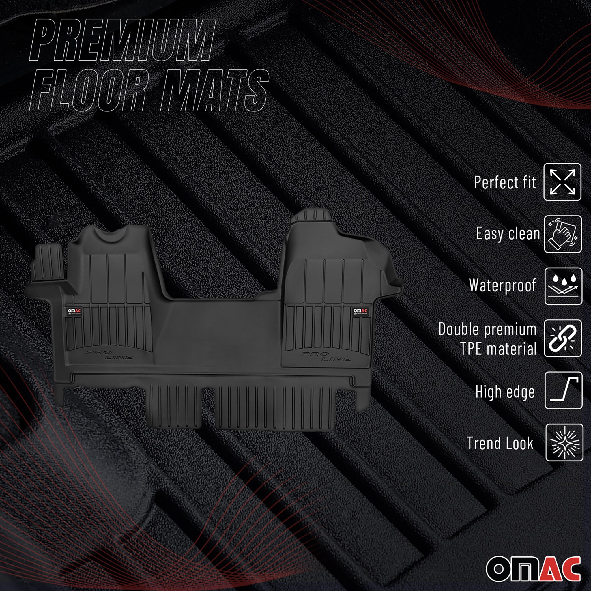 OMAC Gummi Fußmatten für Nissan NV400 2012-2022 Premium TPE Automatten 1tlg