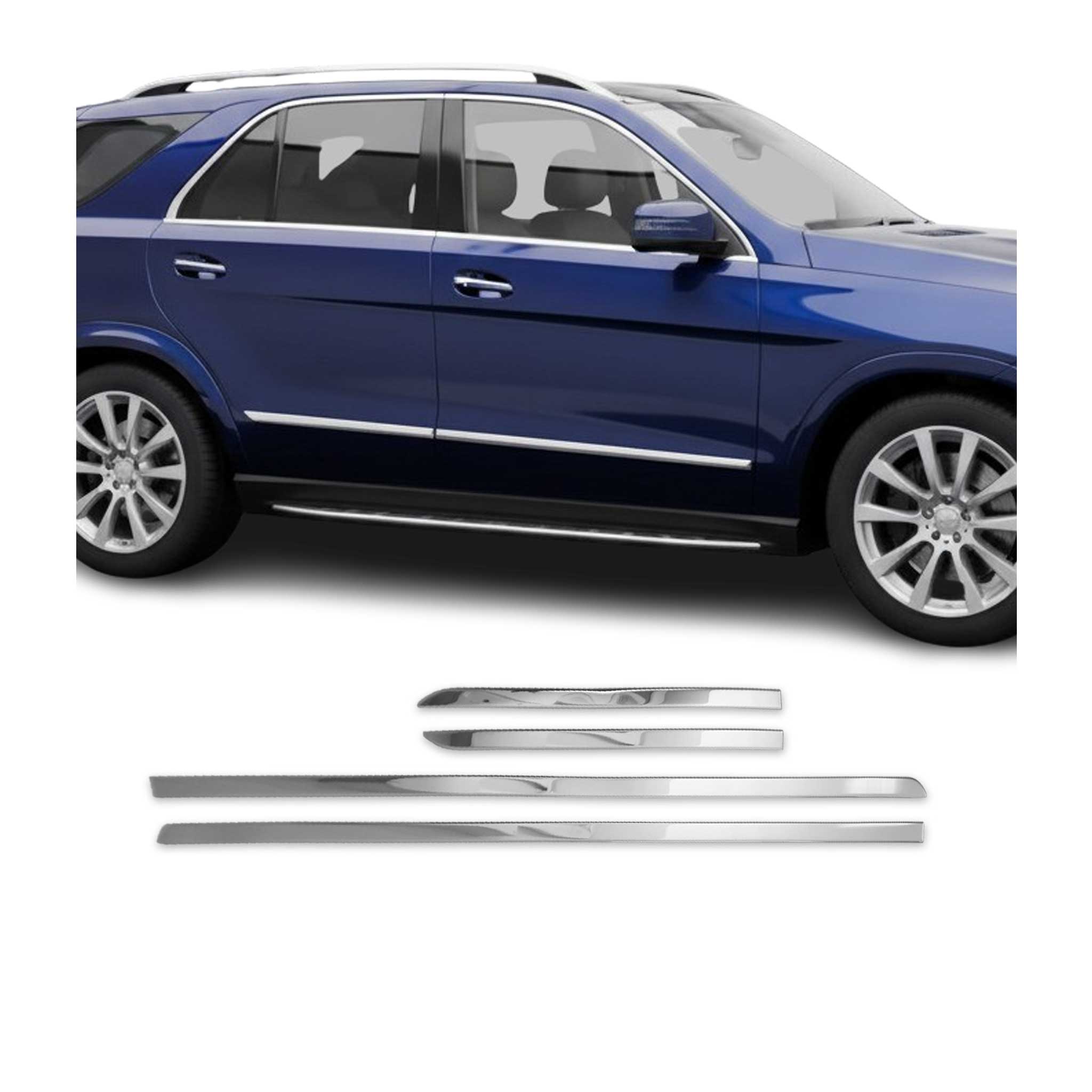 Seitentürleiste Türschutzleiste für Mercedes GLC X253 2015-2020 Edelstahl 2x