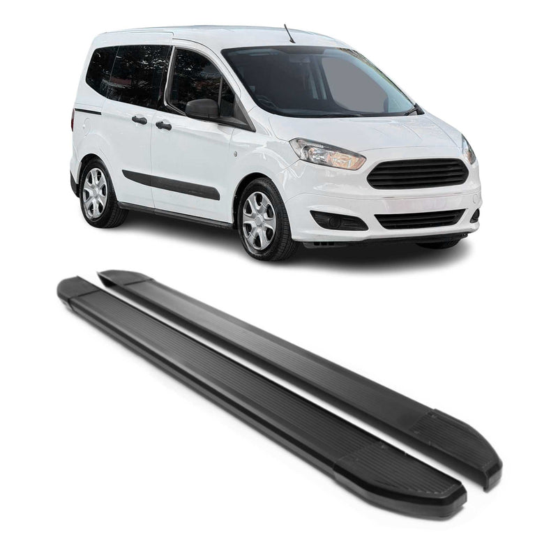 Alu Schweller Trittbretter für Ford Tourneo Courier 2014-2024 L1 Kurzer Schwarz